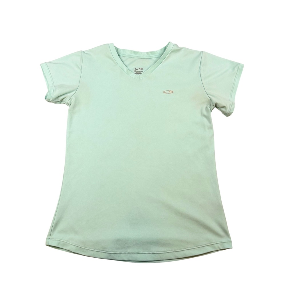 C9 Champion Girls Duo Dry V-Neck Active T-Shirt Mint Green Size L 10-12